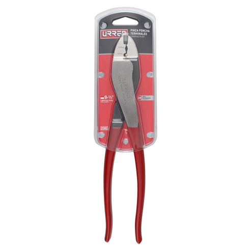 Pinza Para Electricista Con Mango Rubber Grip Alta Palanca Poncha Terminal De 9-1/2, Urrea 208G