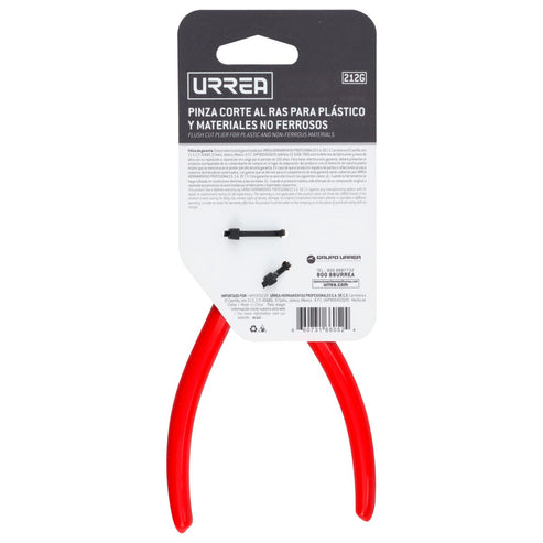 Pinza Corte Al Ras Para Plástico Y Materiales No Ferroso Con Mango Rubber Grip 6, Urrea 212G