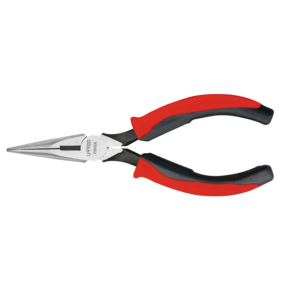 Pinza Para Electricista Con Mango Bimaterial Punta Larga Corte Lateral C/resorte 6-23/32, Urrea 226GX