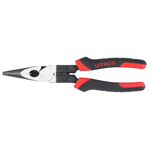 Pinza Para Electricista Con Mango Bimaterial Palanca Compuesta Punta Larga De 8, Urrea 2292GCA