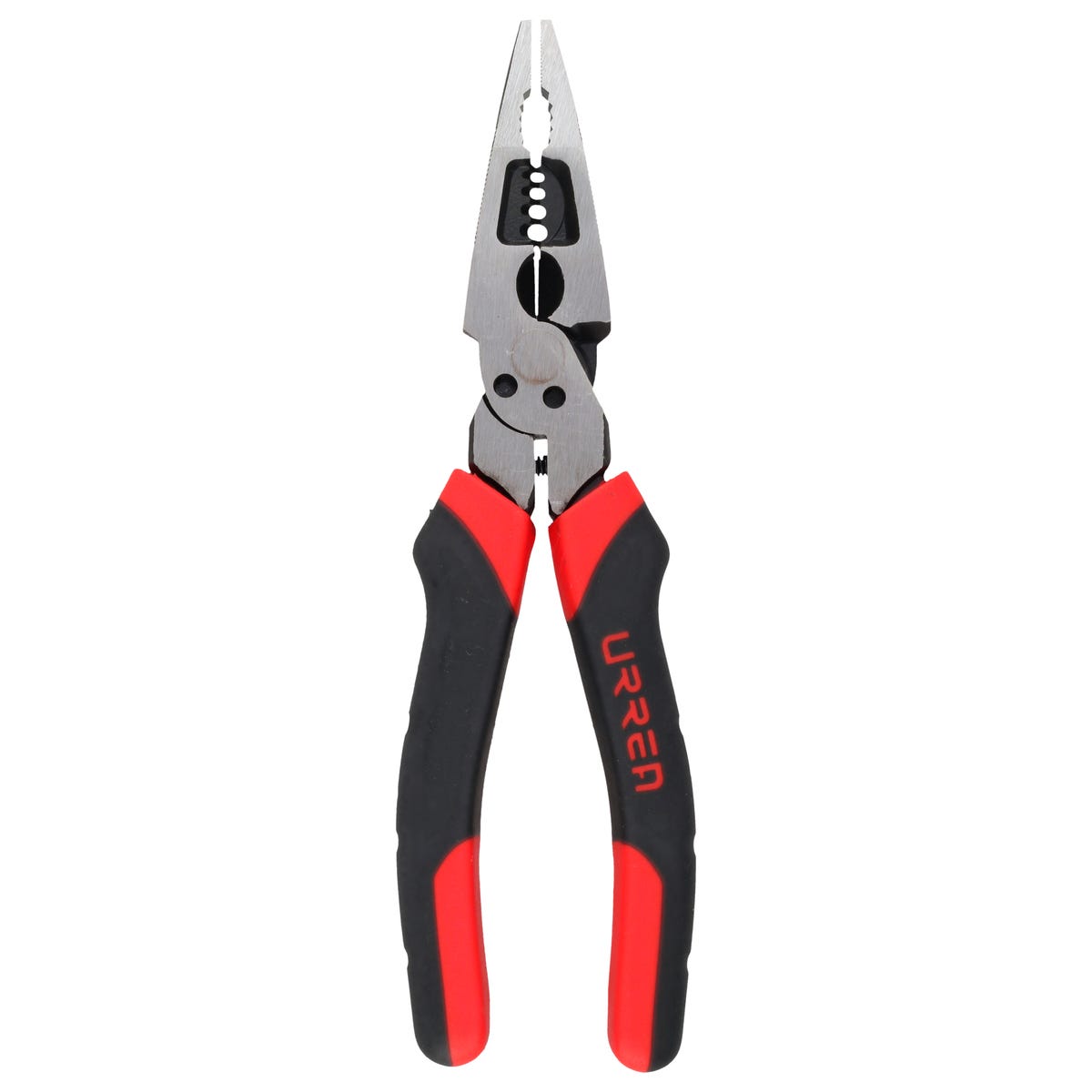 Pinza Multipropósitos Con Mango Bimaterial Punta Larga Corte Lateral De 8, Urrea 2292MP
