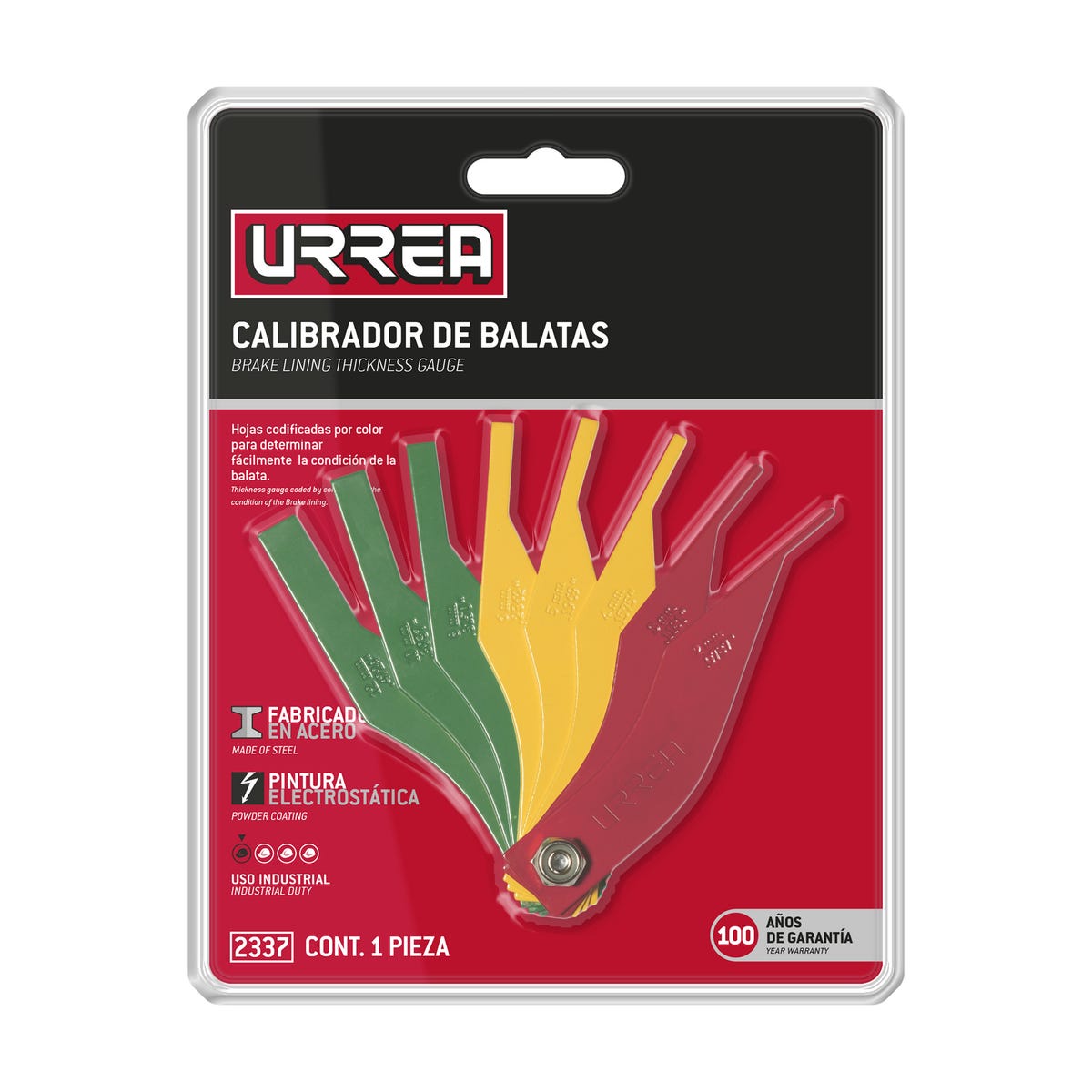 Calibrador De Balatas Métrico, 8 Hojas, Urrea 2337
