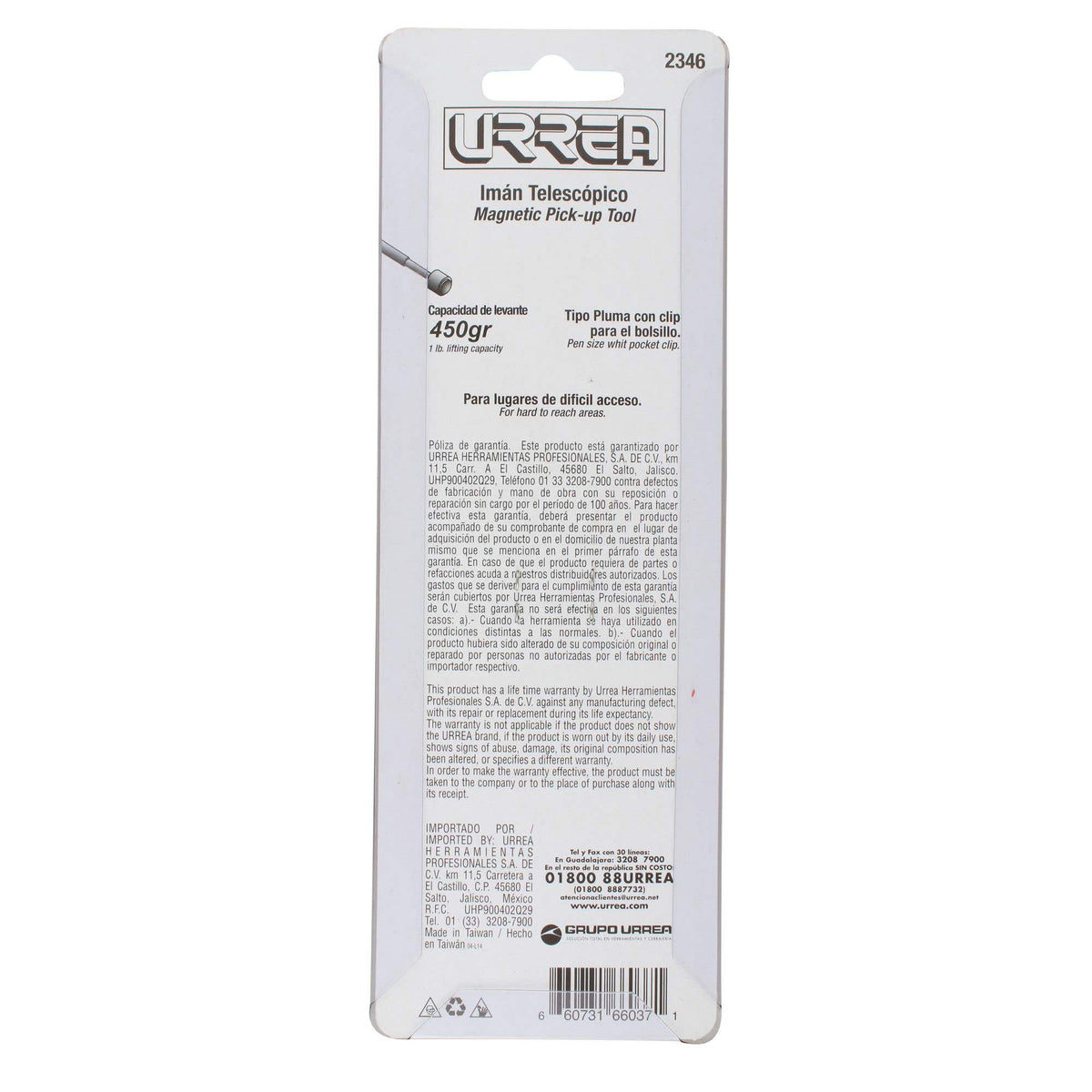Levantador Magnético Con Clip Para Bolsillo, 0.7 kg, Urrea 2346