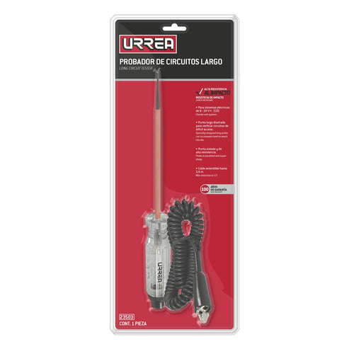 Probador Circuitos De Corriente Directa Con Punta Extra Larga, 6-24 V, Urrea 23503