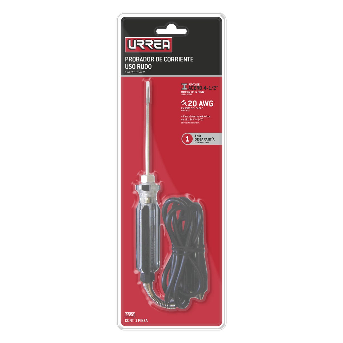 Probador De Circuito De Corriente Directa 12-24 V, Urrea 2350