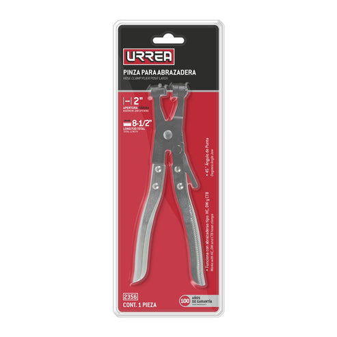 Pinza Para Abrazaderas Apertura Máxima De 2, 8-1/2, Urrea 2356