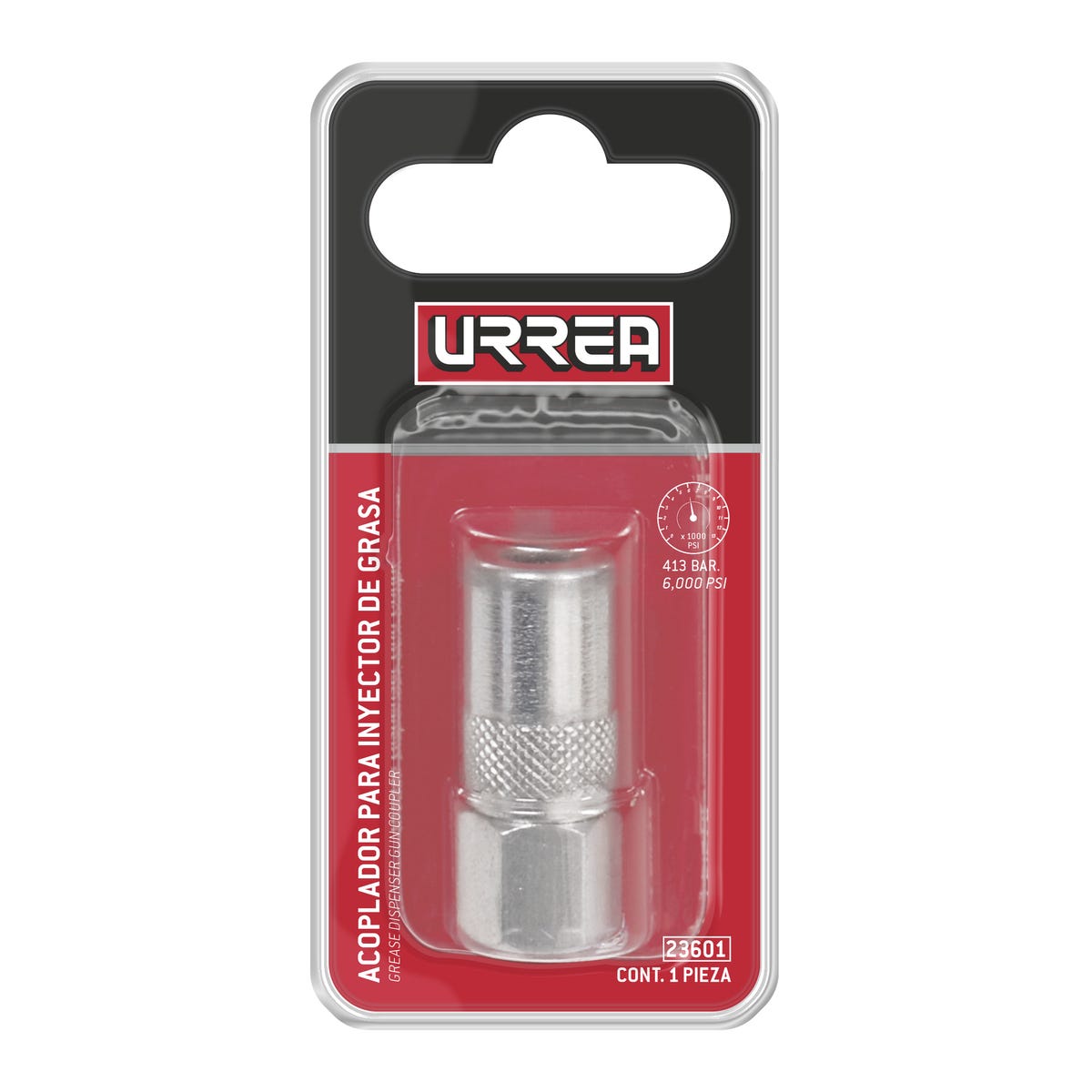 Acoplador Para Inyector De Grasa 6000 PSI, Urrea 23601
