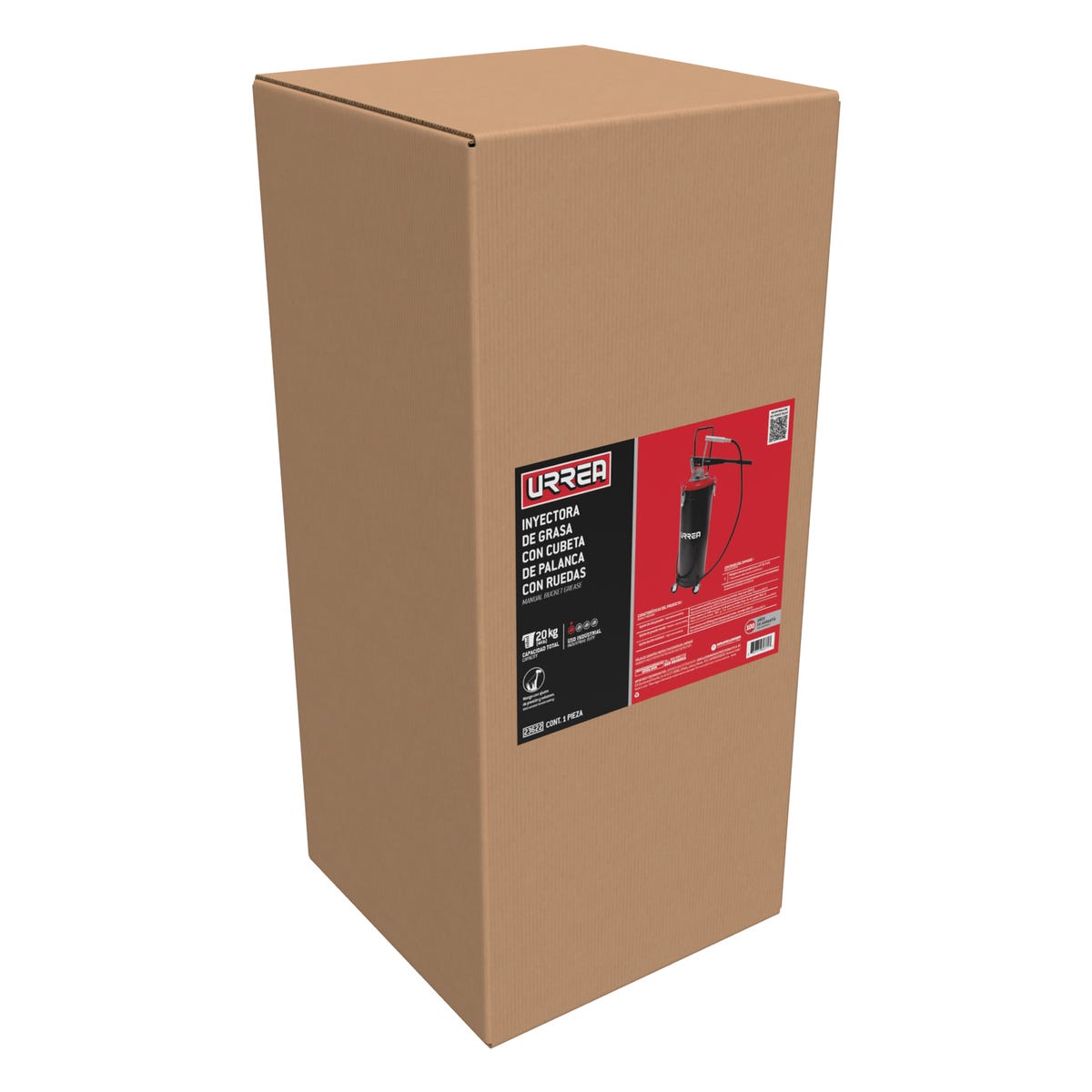 Inyector De Grasa Con Cubeta De Palanca Con Ruedas De 20 kg, 4000 PSI, Urrea 23622