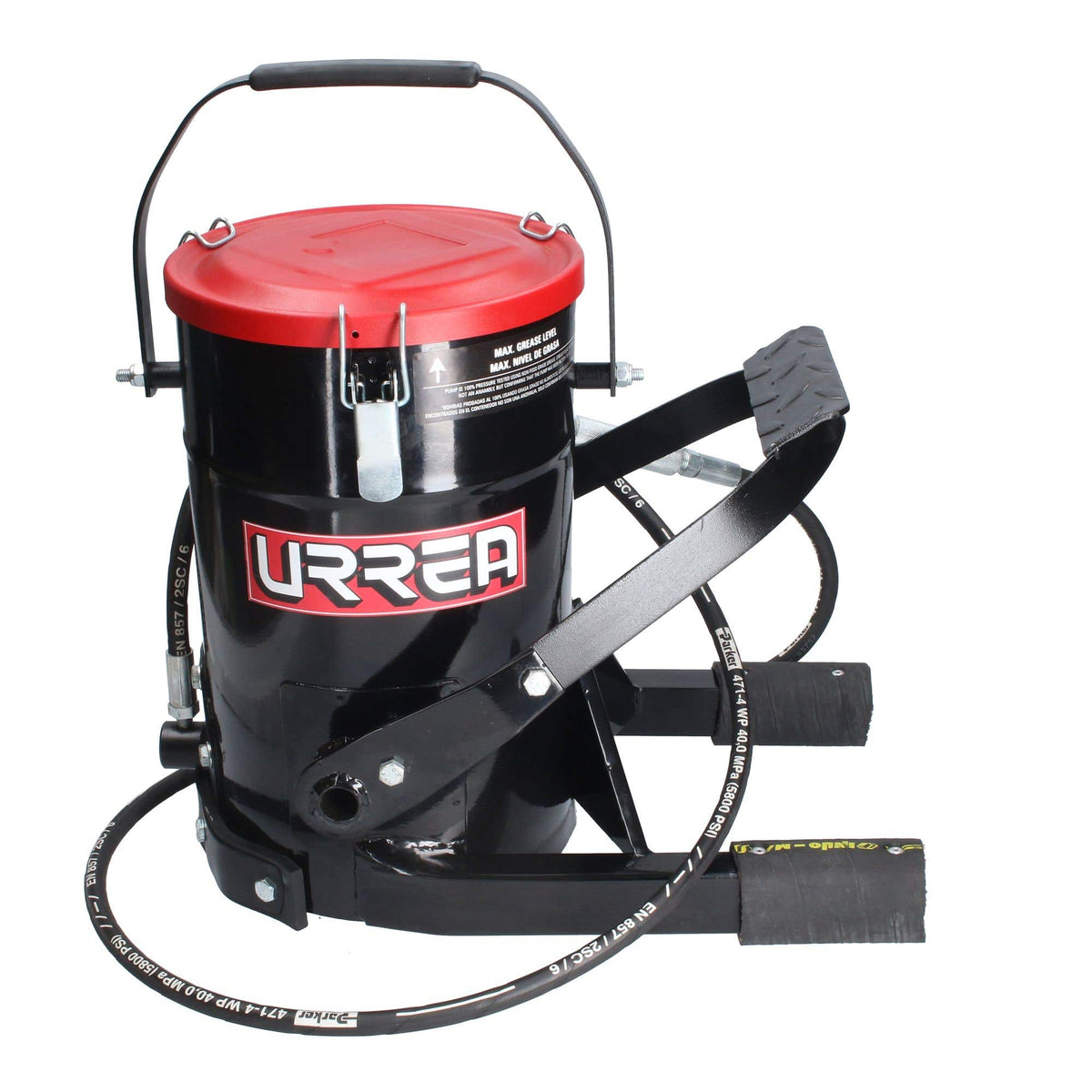 Inyector De Grasa Con Cubeta De Alta Presión Con Pedal De 10 kg, 8700 PSI, Urrea 23623