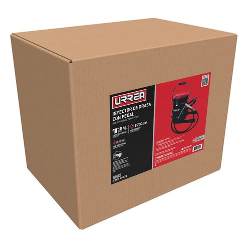 Inyector De Grasa Con Cubeta De Alta Presión Con Pedal De 10 kg, 8700 PSI, Urrea 23623