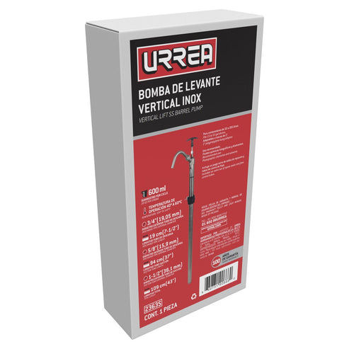 Bomba Extractora Vertical Para Aceites Ligeros, Suministro 600 ml Por Ciclo, Urrea 2363S