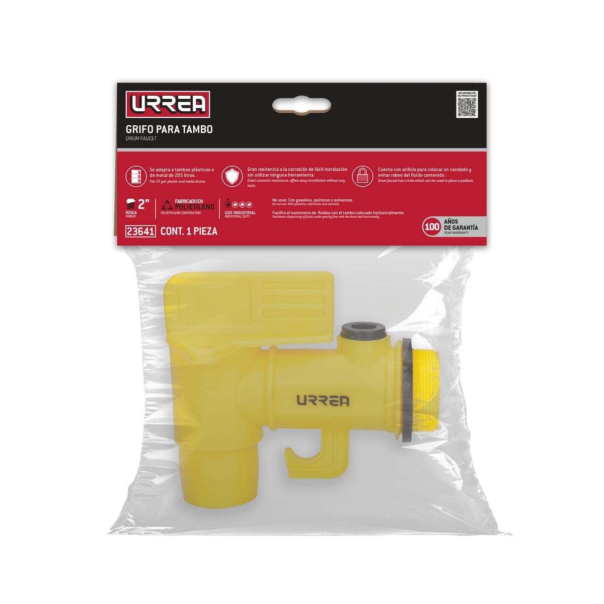 Grifo Para Tambo De Polietileno 2, Urrea 23641