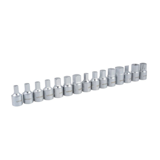 Juego De Dados Cuadro De 3/8 Para Drenado De Aceite, 14 Piezas, Urrea 2393