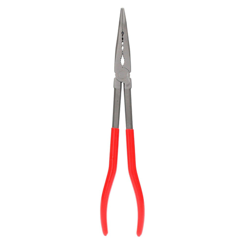 Pinza Extra Larga Para Electricista Con Mango Rubber Grip Punta Fina Curva A 45° De 9-5/8, Urrea 241G