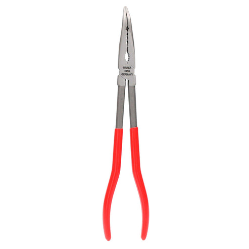Pinza Extra Larga Para Electricista Con Mango Rubber Grip Punta Fina Curva A 45° De 9-5/8, Urrea 241G