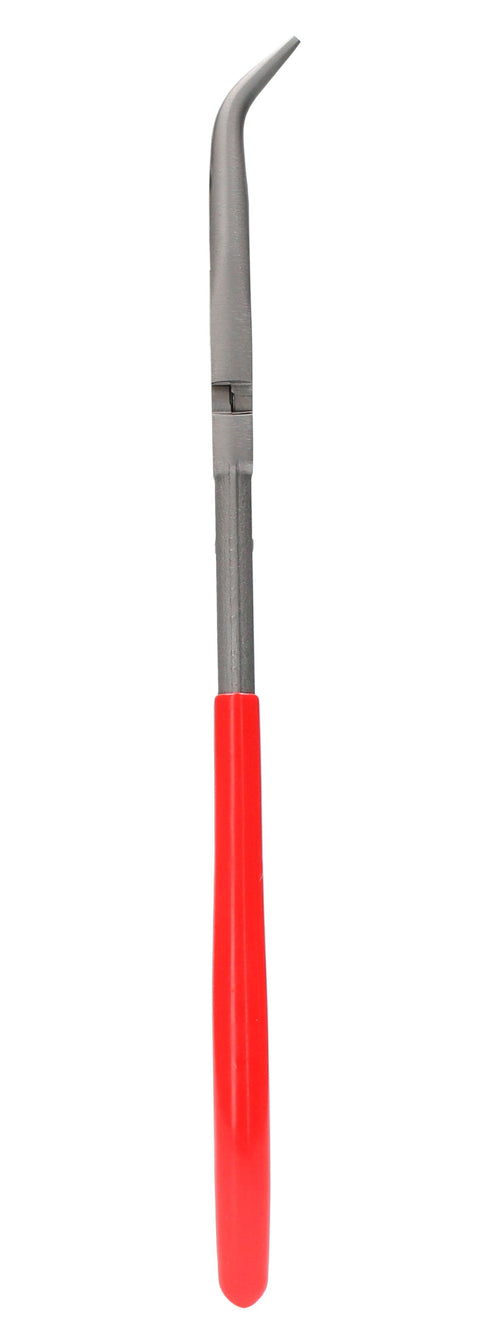 Pinza Extra Larga Para Electricista Con Mango Rubber Grip Punta Fina Curva A 45° De 9-5/8, Urrea 241G
