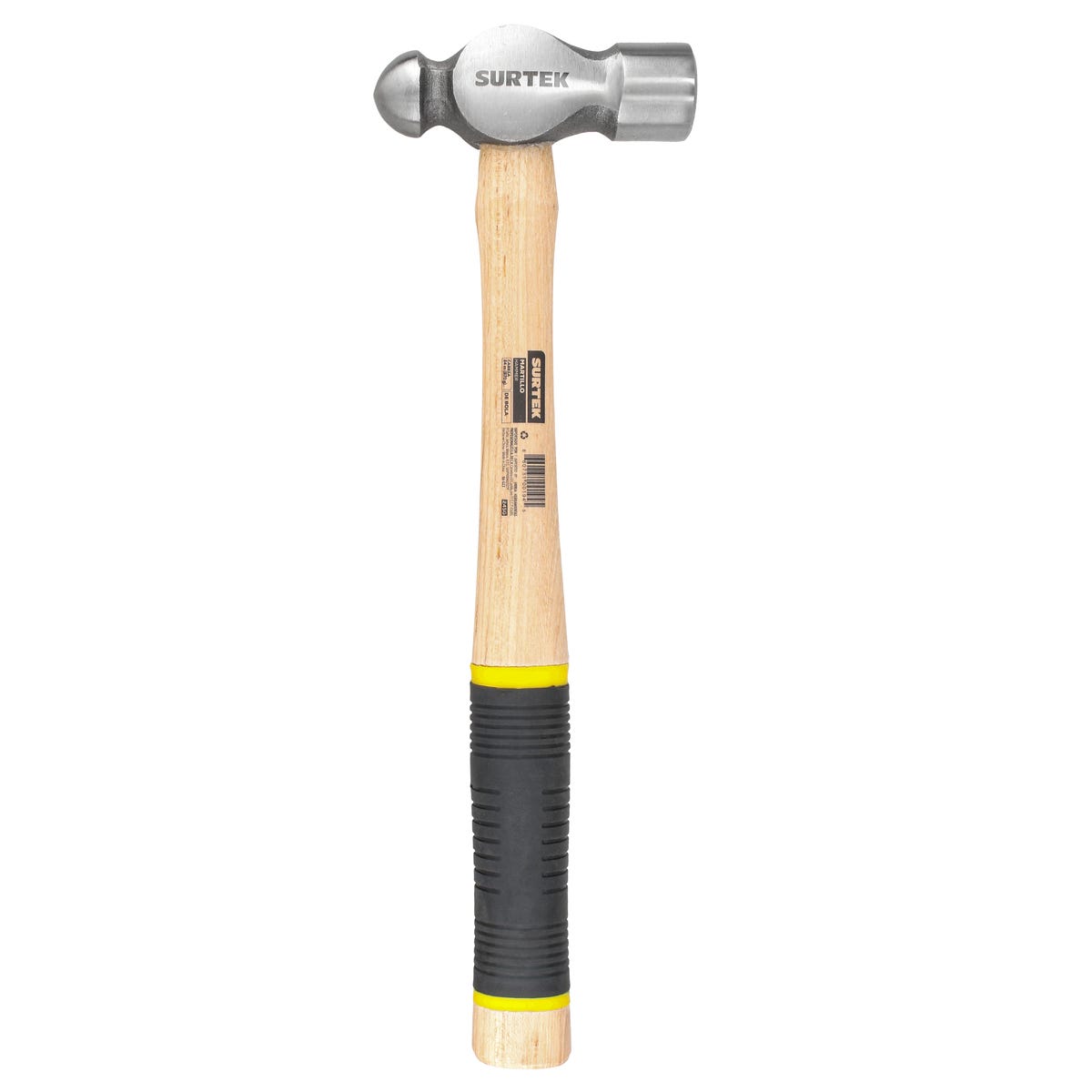 Martillo De Bola Pulido Con Mango De Madera Con Grip De 13-25/32, 24 Oz, Surtek 24SG