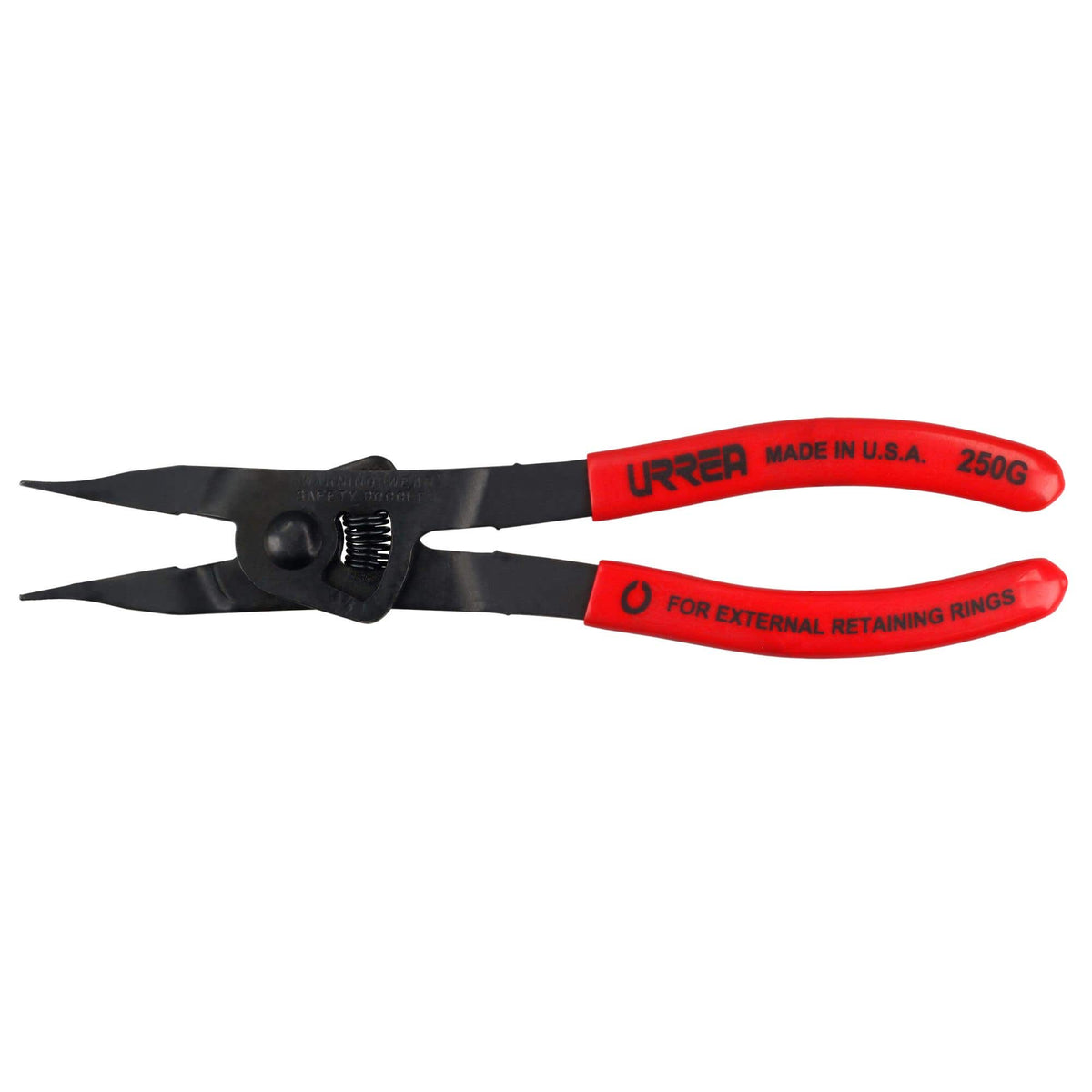 Pinza Para Anillos De Retención Con Mango Rubber Grip Punta Plana Tipo Externo Ángulo De 0°, Urrea 250G