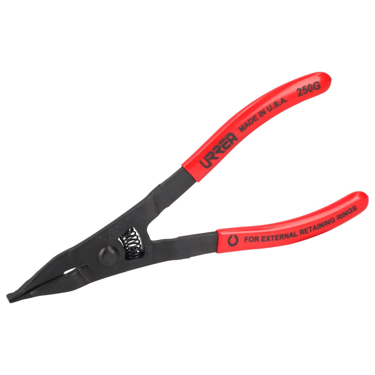 Pinza Para Anillos De Retención Con Mango Rubber Grip Punta Plana Tipo Externo Ángulo De 0°, Urrea 250G