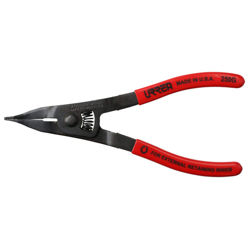 Pinza Para Anillos De Retención Con Mango Rubber Grip Punta Plana Tipo Externo Ángulo De 0°, Urrea 250G