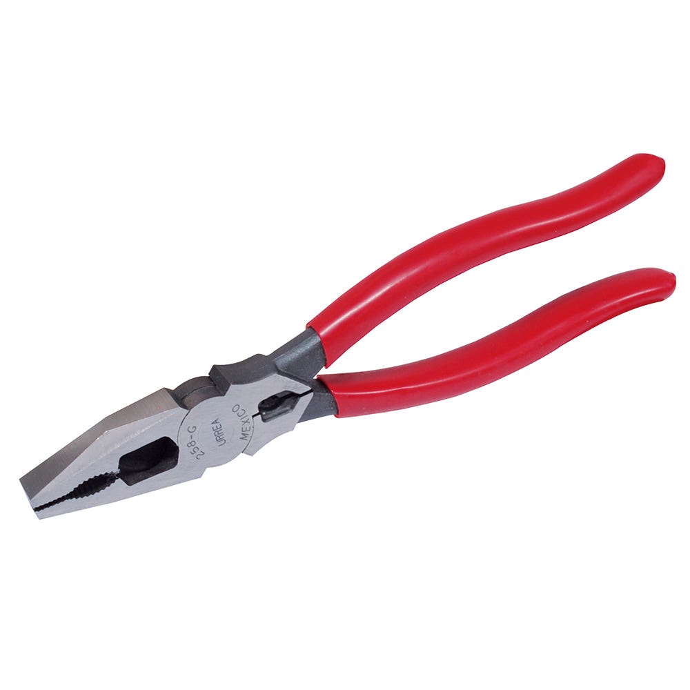 Pinza Para Electricista Con Mango Rubber Grip Punta Universal Corte Lateral De 8-17/32, Urrea 258G