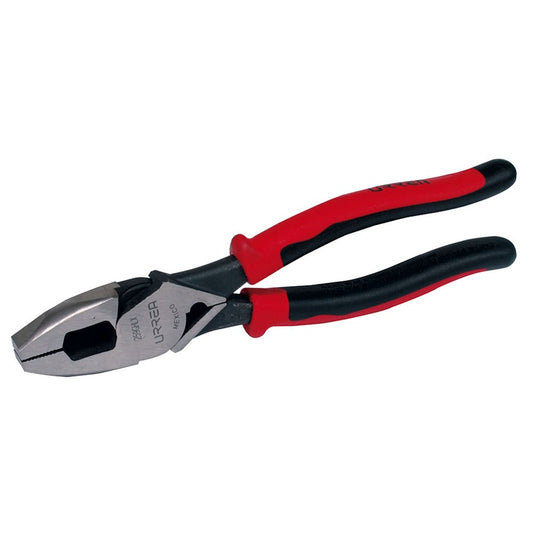 Pinza Para Electricista Con Mango Bimaterial Corte Lateral Con Ponchador Y Jalador 9-3/8, Urrea 259GHLX