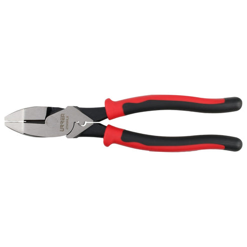 Pinza Para Electricista Con Mango Bimaterial Corte Lateral Con Ponchador Y Jalador 9-3/8, Urrea 259GHLX