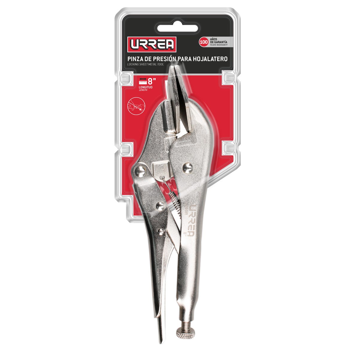 Pinza De Presión Cromada Para Hojalatero De 8, Urrea 260R