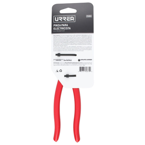 Pinza Para Electricista Con Mango Rubber Grip Corte Lateral De 8-17/32, Urrea 268G