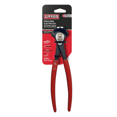 Pinza Para Electricista Con Mango Rubber Grip Punta Cónica Corte Transversal De 8-3/8, Urrea 273GHL