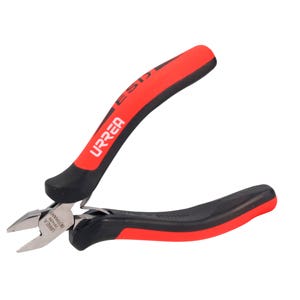 Pinza Para Electrónica Con Mango Antiestático Semi Al Ras Corte Diagonal De 4-1/2, Urrea 28140X