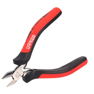 Pinza Para Electrónica Con Mango Antiestático Al Ras Corte Diagonal De 4-1/2, Urrea 28141X
