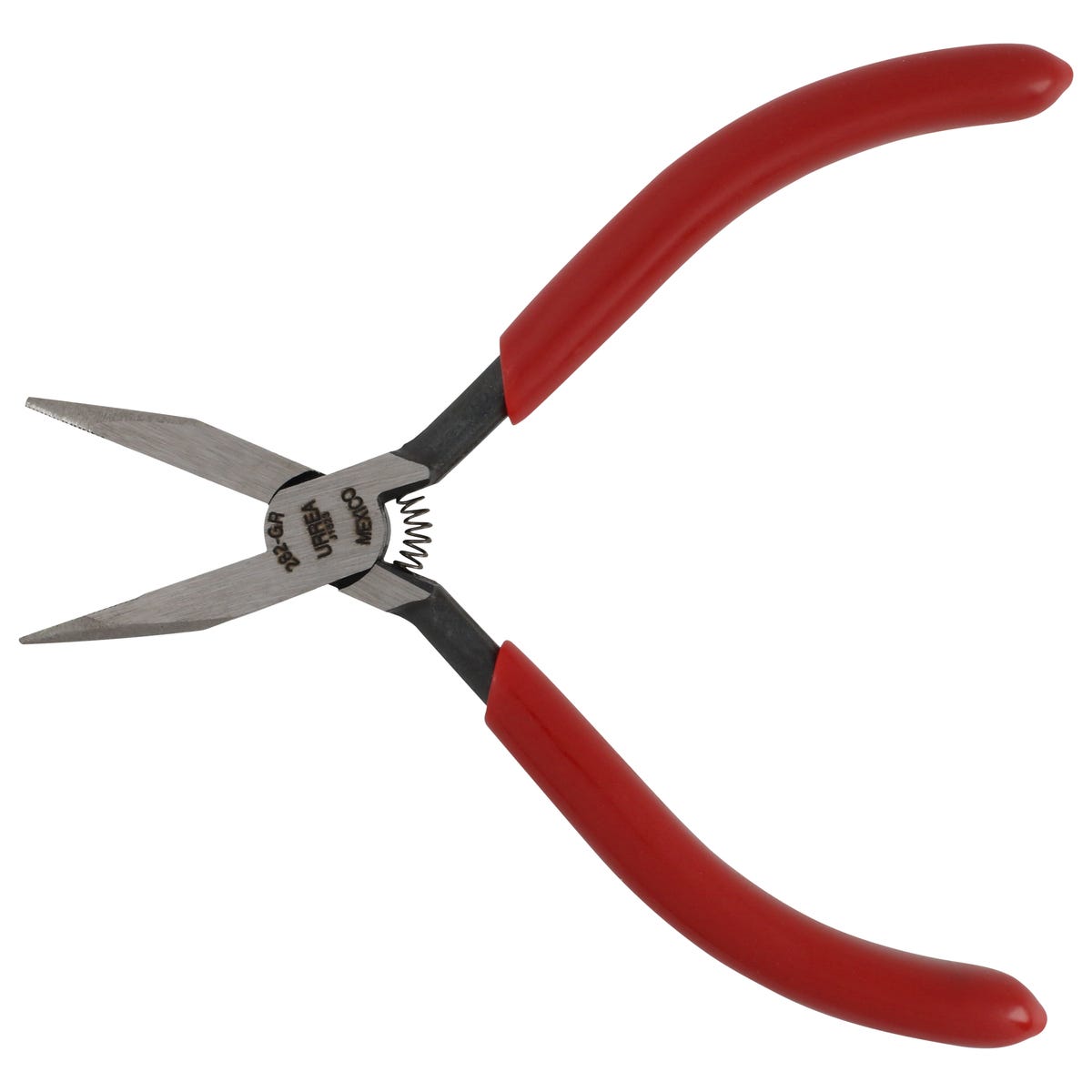 Pinza Para Electricista Con Mango Rubber Grip Punta Larga Con Resorte Sin Corte De 4-3/4, Urrea 282GR