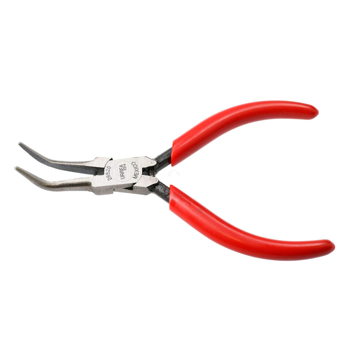 Pinza Para Electricista Con Mango Rubber Grip Punta Aguja Lisa Curva 45° De 5-11/32, Urrea 28520