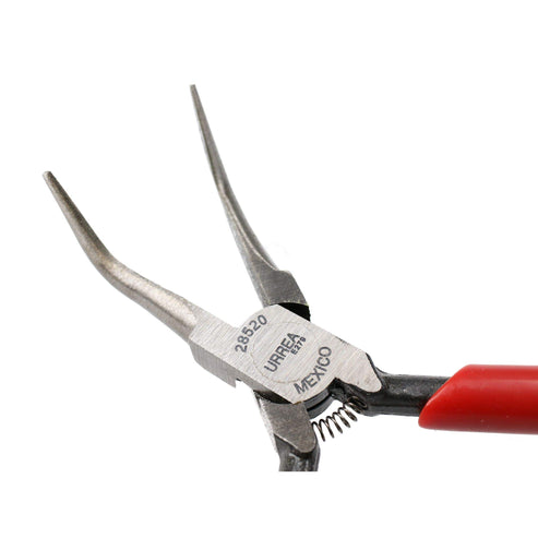 Pinza Para Electricista Con Mango Rubber Grip Punta Aguja Lisa Curva 45° De 5-11/32, Urrea 28520