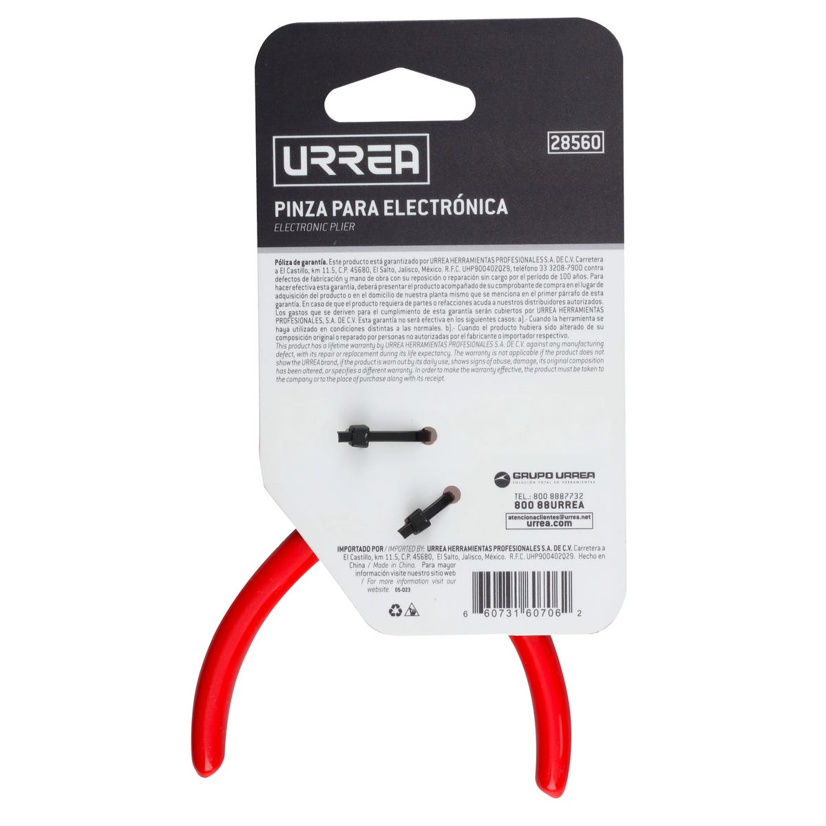 Pinza Para Electricista Con Mango Rubber Urrea 28560