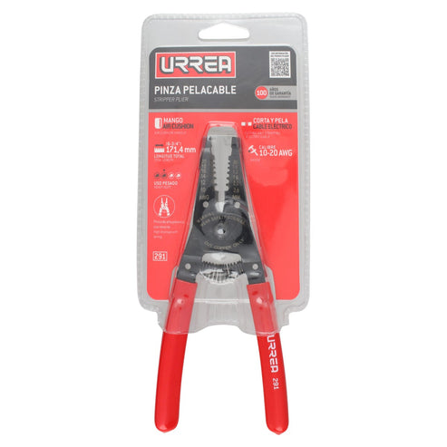 Pinza Pelacable Con Mango Air Cushion 10-20 AWG Alta Palanca De 6-3/4, Urrea 291