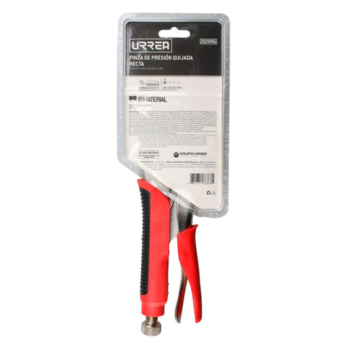 Pinza De Presión Con Mango Bimaterial Quijada Curva De 10, Urrea 292WRG