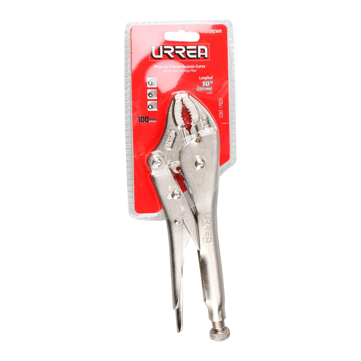 Pinza De Presión Cromada Quijada Curva Con Urrea 292WR