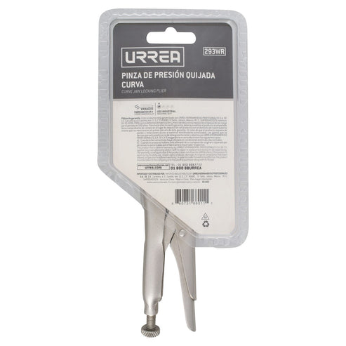 Pinza De Presión Cromada Quijada Curva Con Corta Alambre De 5, Urrea 293WR