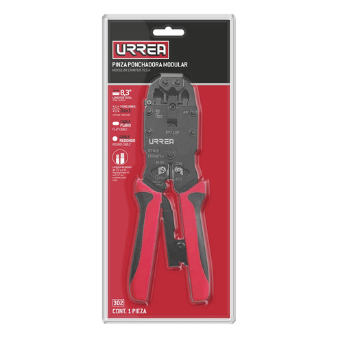 Pinza Ponchadora Modular Para Conectores Urrea 302
