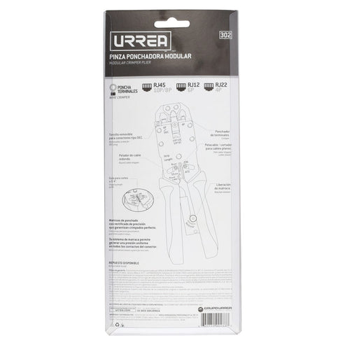 Pinza Ponchadora Modular Para Conectores Urrea 302