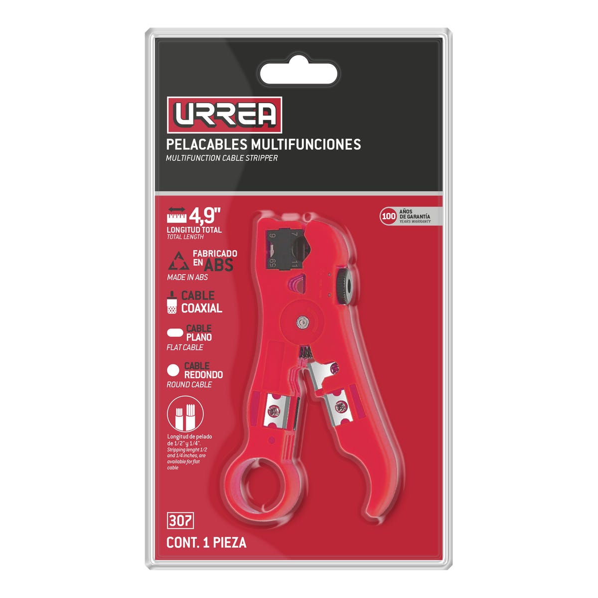 Pinza Multifunciones Para Cable UTP/STP, RG59/6, Urrea 307