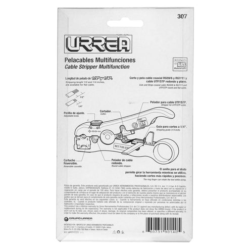Pinza Multifunciones Para Cable UTP/STP, RG59/6, Urrea 307