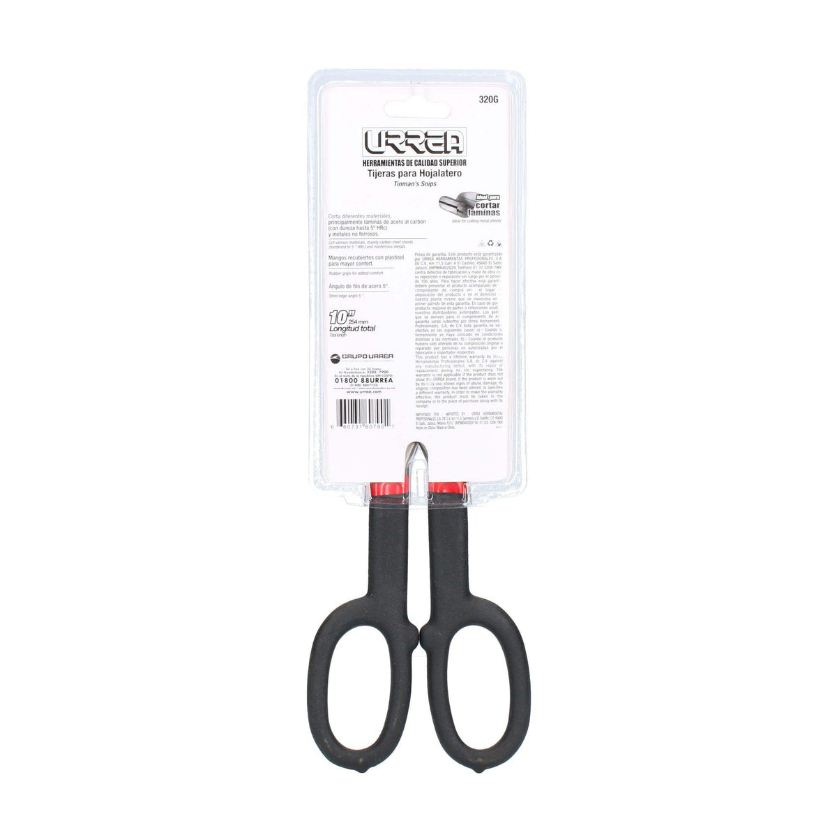 Tijera Para Hojalatero Con Mango Rubber Grip 10, Urrea 320G