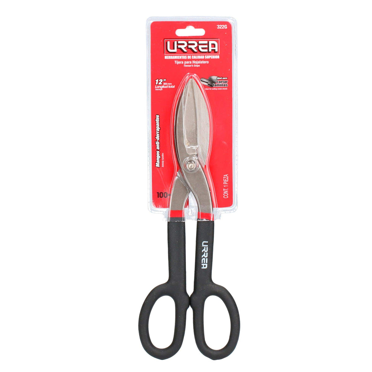 Tijera Para Hojalatero Con Mango Rubber Grip 12, Urrea 322G