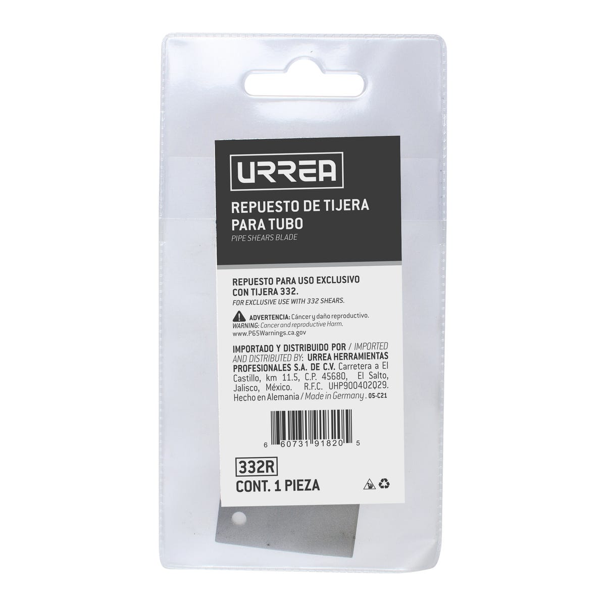 Repuesto De Tijeras Para Tubos 332, Urrea 332R