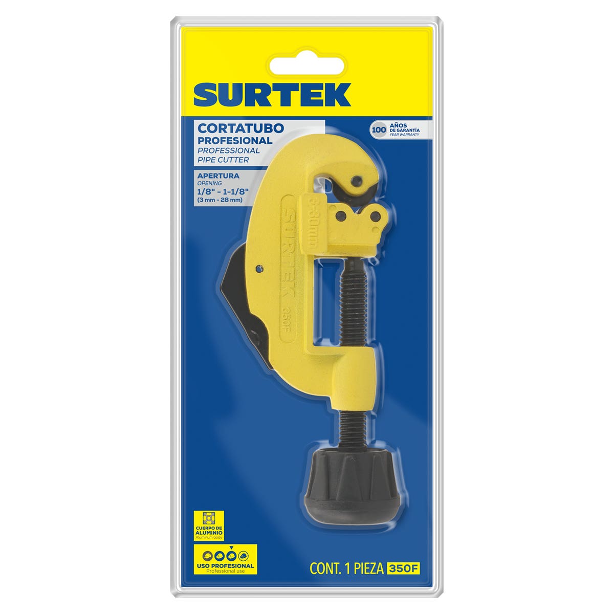 Cortatubos Cuerpo De Zamac De 1/8 A 1-1/8, Surtek 350F