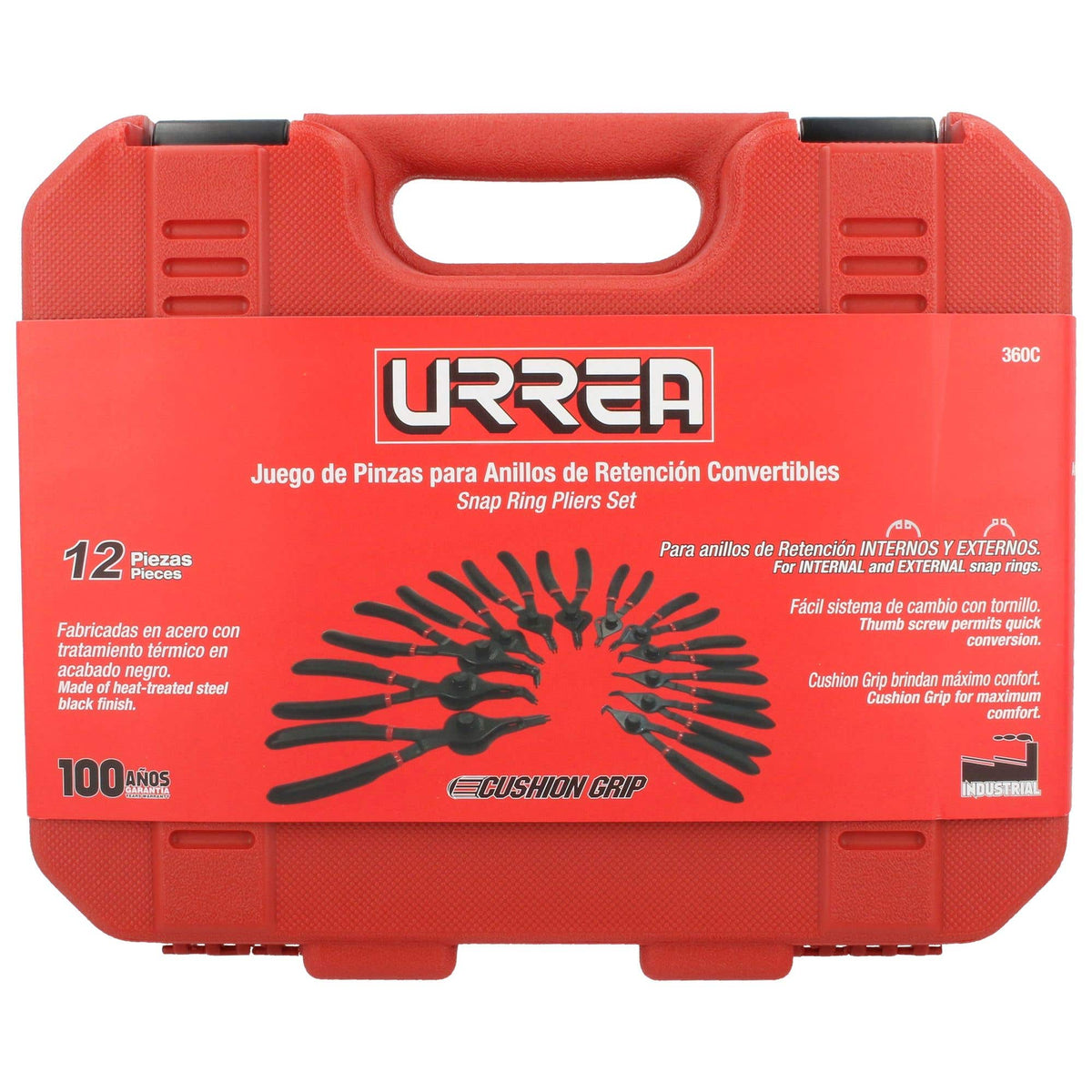 Juego De Pinzas Para Anillos De Retención, 12 Piezas, Urrea 360C
