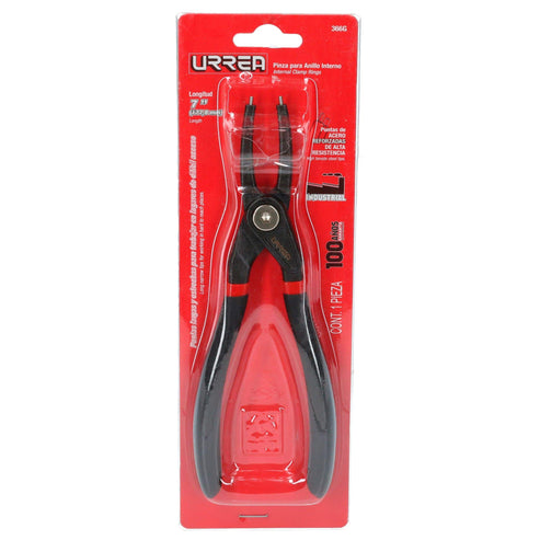 Pinza Para Anillos De Retención Con Mango De Vinil Forjadas Tipo Interno Ángulo De 0°, Urrea 366G